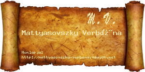 Mattyasovszky Verbéna névjegykártya